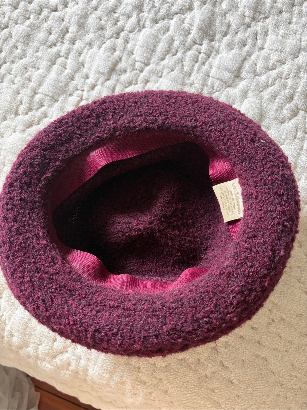 Vintage Wool burgundy/plum Cloche Bowling Hat - Picture 2 of 5